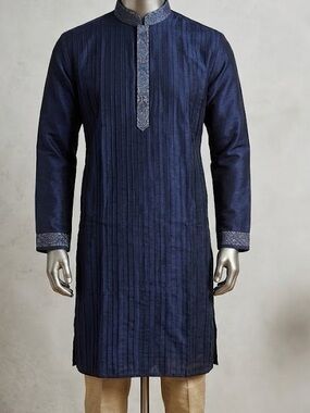 NEW Navy Blue Men’s Kurta with Pants (2PCS)